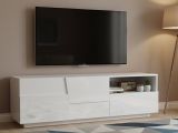 Porta TV bianco 150x44x46h cm 2 ante e 1 cassetto - Cecia