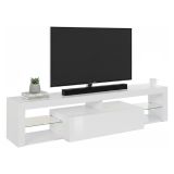 Porta TV bianco 160x40x35h cm in legno - Ivy