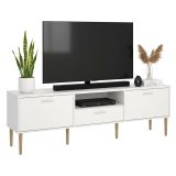 Porta TV bianco 177x39x56h cm 2 ante e 1 cassetto - Anselme