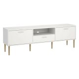 Porta TV bianco 177x39x56h cm 2 ante e 1 cassetto - Anselme