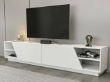 Porta TV bianco 240x37x47h cm 2 ante - Apat