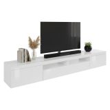 Porta TV bianco 240x40x35h cm 3 ante - Animali
