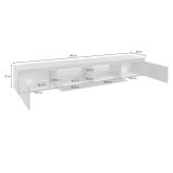 Porta TV bianco 240x40x35h cm 3 ante - Animali