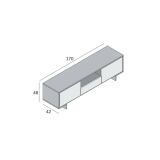 Porta TV bianco e beige 170x42x48h cm 2 ante e 1 cassetto - Atina