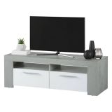 Porta TV bianco e cemento 120x42x40h cm 2 ante - Sparaxis