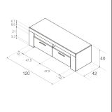 Porta TV bianco e cemento 120x42x40h cm 2 ante - Sparaxis