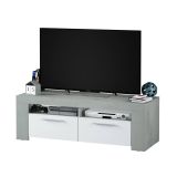 Porta TV bianco e cemento 120x42x40h cm 2 ante - Sparaxis