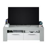 Porta TV bianco e cemento 120x42x40h cm 2 ante - Sparaxis