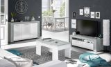 Porta TV bianco e cemento 120x42x40h cm 2 ante - Sparaxis
