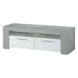 Porta TV bianco e cemento 120x42x40h cm 2 ante - Sparaxis