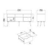 Porta TV bianco e nero 117x39x57h cm in legno - Aliani