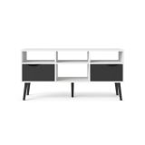 Porta TV bianco e nero 117x39x57h cm in legno - Aliani