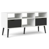 Porta TV bianco e nero 117x39x57h cm in legno - Aliani