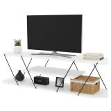 Porta TV bianco e nero 120x30x33h cm in legno - Desdemona