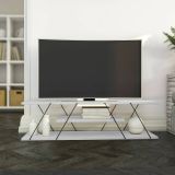 Porta TV bianco e nero 120x30x33h cm in legno - Desdemona