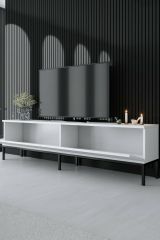 Porta TV bianco e nero 180x30x47h cm modulabile - Espero
