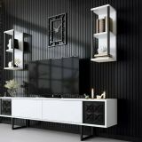 Porta TV bianco e nero 180x30x48h cm modulabile - Axa
