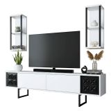 Porta TV bianco e nero 180x30x48h cm modulabile - Axa