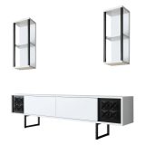 Porta TV bianco e nero 180x30x48h cm modulabile - Axa