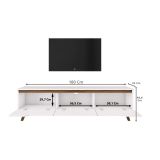Porta TV bianco e noce 180x35x48h cm 3 ante - Apatite