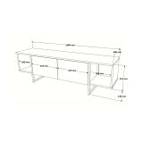Porta TV bianco e oro 160x40x47h cm 2 ante - Adalberta