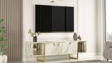 Porta TV bianco e oro 160x40x47h cm 2 ante - Adalberta