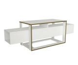Porta TV bianco e oro 160x46x49h cm in legno - Jo