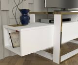 Porta TV bianco e oro 160x46x49h cm in legno - Jo