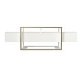 Porta TV bianco e oro 160x46x49h cm in legno - Jo