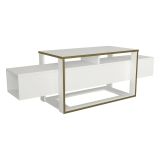 Porta TV bianco e oro 160x46x49h cm in legno - Jo