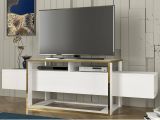 Porta TV bianco e oro 160x46x49h cm in legno - Jo