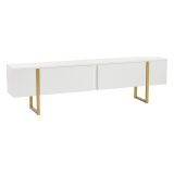 Porta TV bianco e oro 180x29x50h cm 2 ante - Lilith