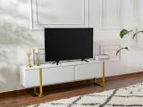 Porta TV bianco e oro 180x29x50h cm 2 ante - Lilith