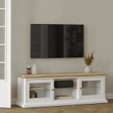 Porta TV bianco e quercia 149x41x50h cm 2 ante - Damrey