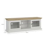 Porta TV bianco e quercia 149x41x50h cm 2 ante - Damrey