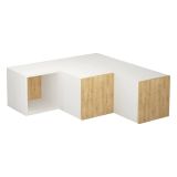 Porta TV bianco e quercia 90x92x32h cm 2 ante - Malachie