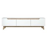 Porta TV bianco e rovere 180x35x48h cm 3 ante - Apatite