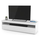 Porta TV bianco lucido 130x45x36h cm in legno - Adelicia