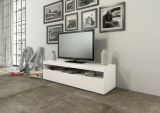 Porta TV bianco lucido 130x45x36h cm in legno - Adelicia