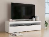 Porta TV bianco lucido 130x45x36h cm in legno - Adelicia