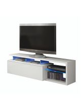 Porta TV bianco lucido 150x41x50h cm in legno - Amiuty