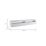 Porta TV bianco lucido 200x45x36h cm 2 ante - Akon