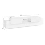 Porta TV bianco lucido 220x40x51h cm 4 ante - Amato