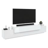 Porta TV bianco lucido 240x45x52h cm 3 ante - Tiche