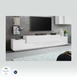 Porta TV bianco lucido 240x45x52h cm 3 ante - Tiche
