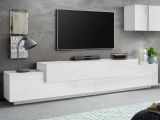 Porta TV bianco lucido 240x45x52h cm 3 ante - Tiche