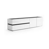 Porta TV bianco lucido e antracite 180x47x42h cm 2 ante e 2 cassetti - Basico