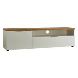 Porta TV bianco lucido e rovere 180x48x43h cm in legno - Manama