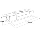 Porta TV bronzo 160x37x38h cm 2 ante - Abriola