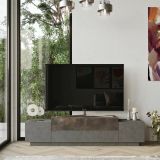 Porta TV bronzo 160x37x38h cm 2 ante - Abriola